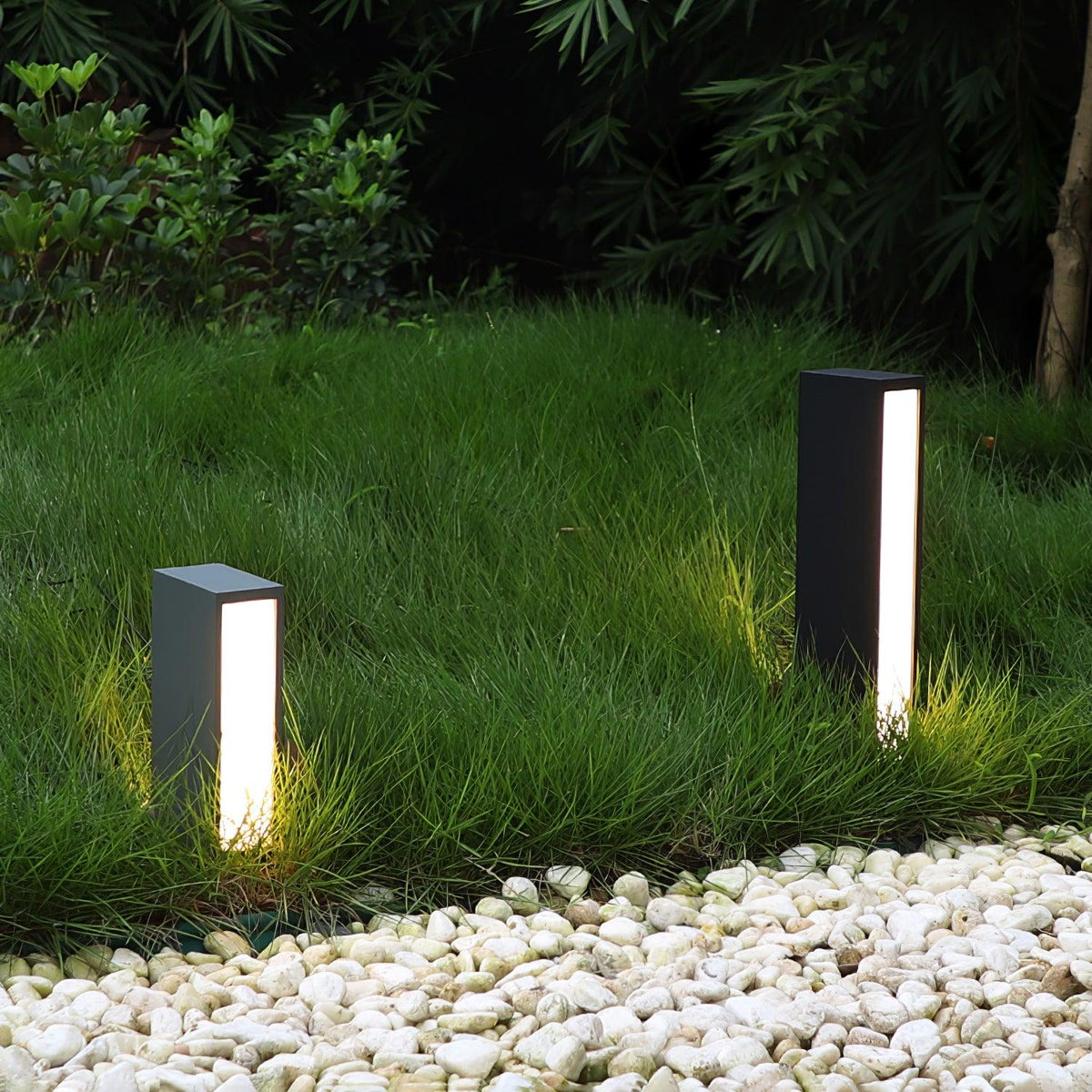 Modern Black Path Light – Slim Bollard Light for Walkway