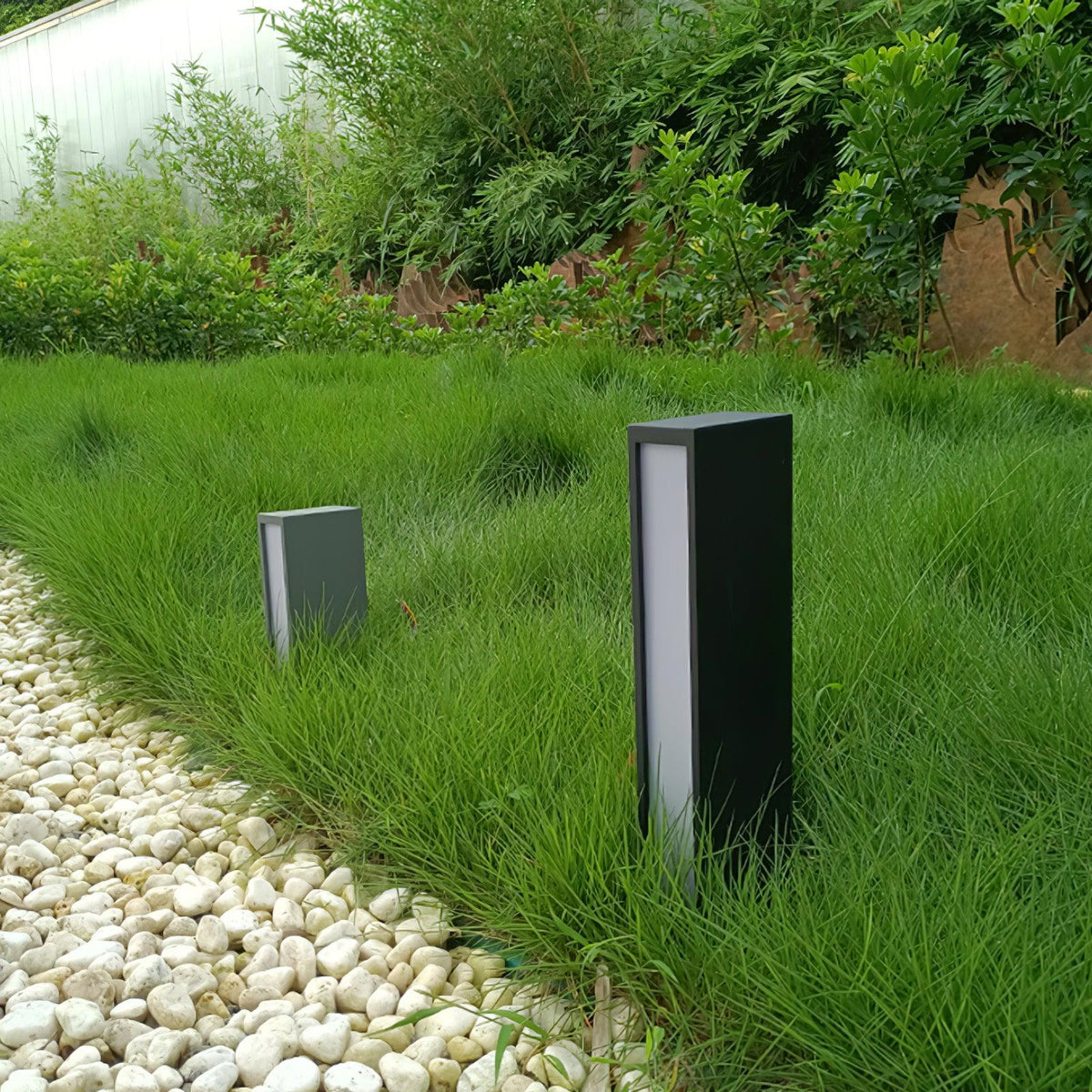 Modern Black Path Light – Slim Bollard Light for Walkway