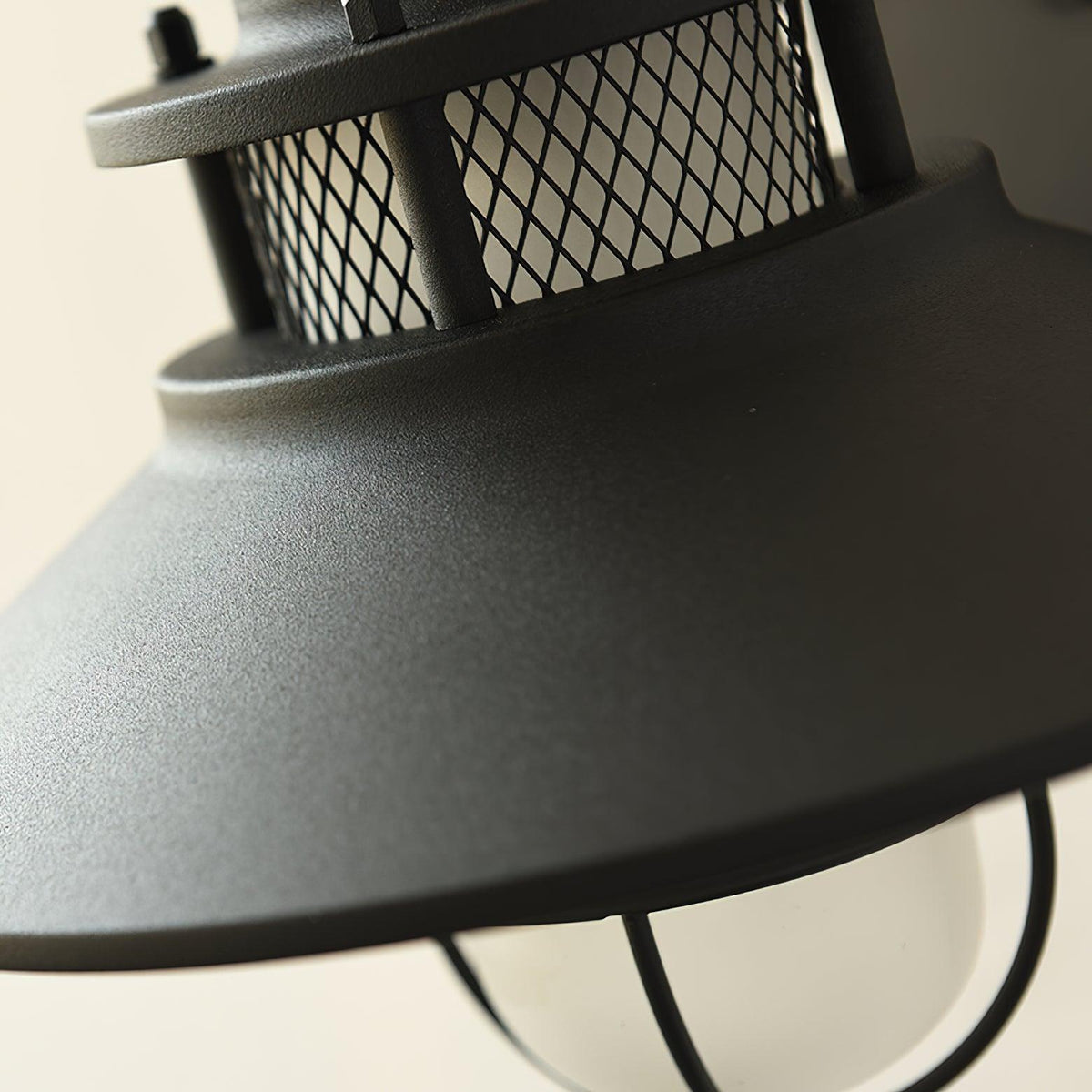 Industrial Black Wall Light – Glass Sconce for Porch