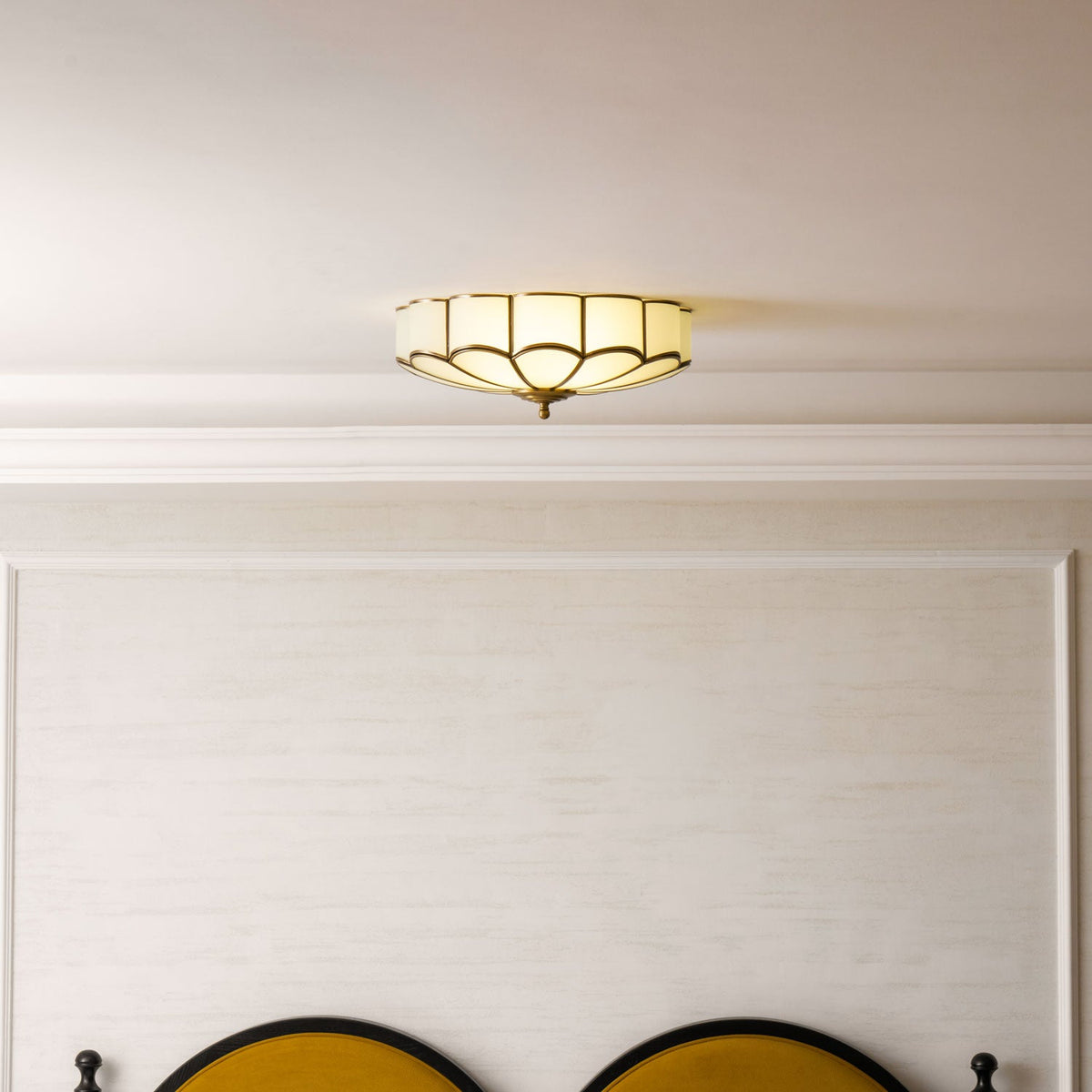 Art Deco Brass Glass Ceiling Light – Petal Bloom