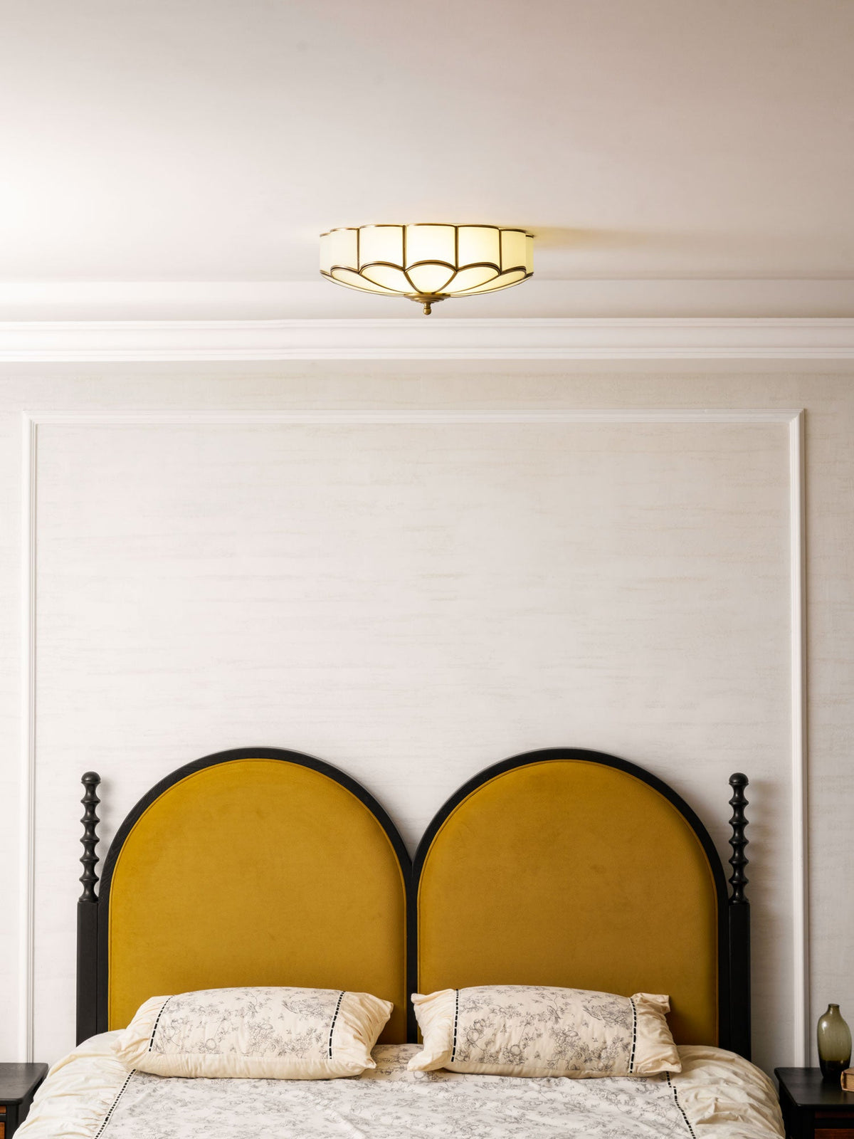 Art Deco Brass Glass Ceiling Light – Petal Bloom