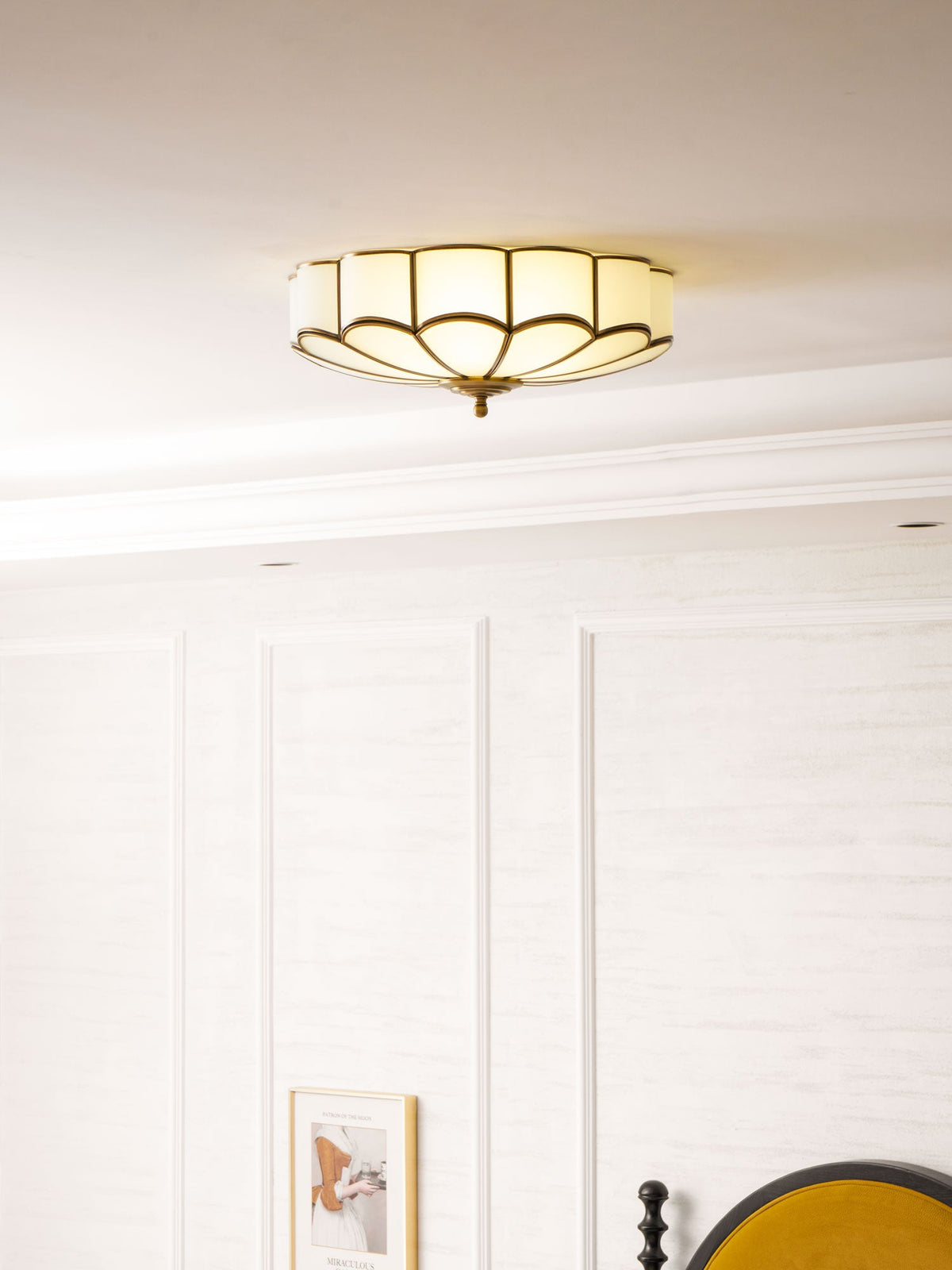 Art Deco Brass Glass Ceiling Light – Petal Bloom