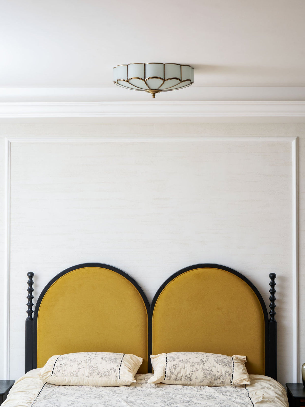 Art Deco Brass Glass Ceiling Light – Petal Bloom