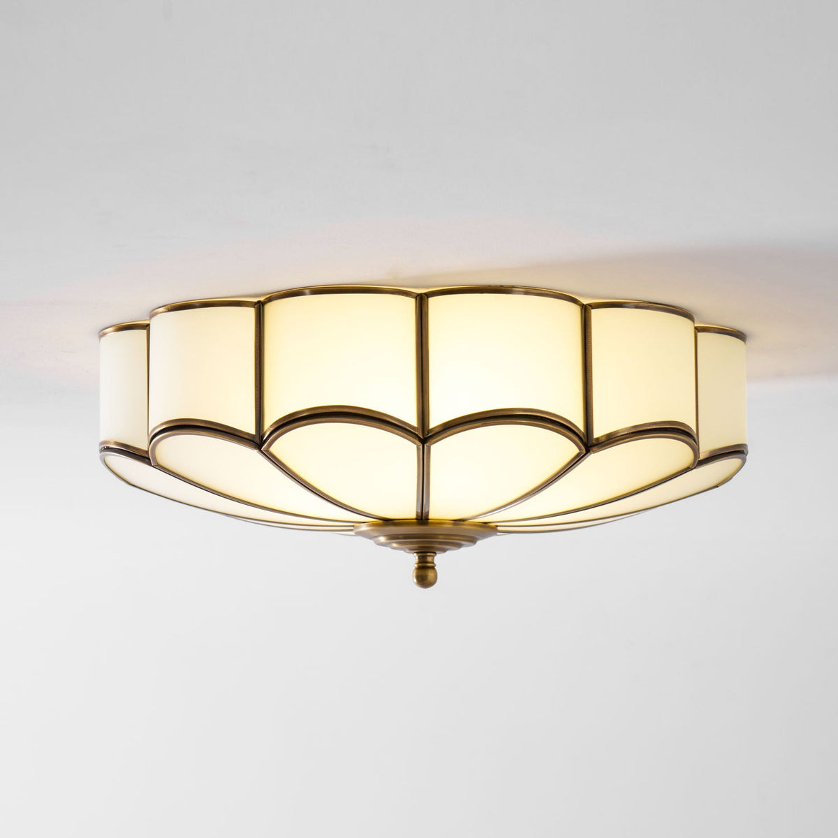 Art Deco Brass Glass Ceiling Light – Petal Bloom