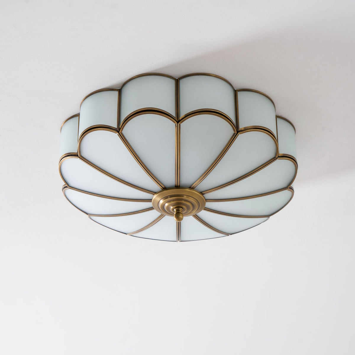 Art Deco Brass Glass Ceiling Light – Petal Bloom
