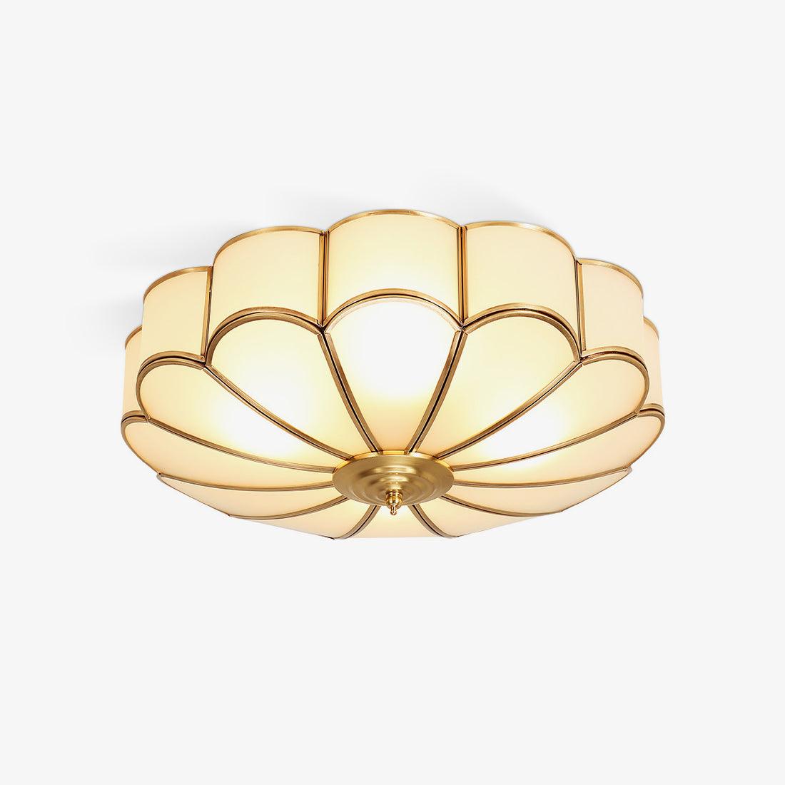 Art Deco Brass Glass Ceiling Light – Petal Bloom