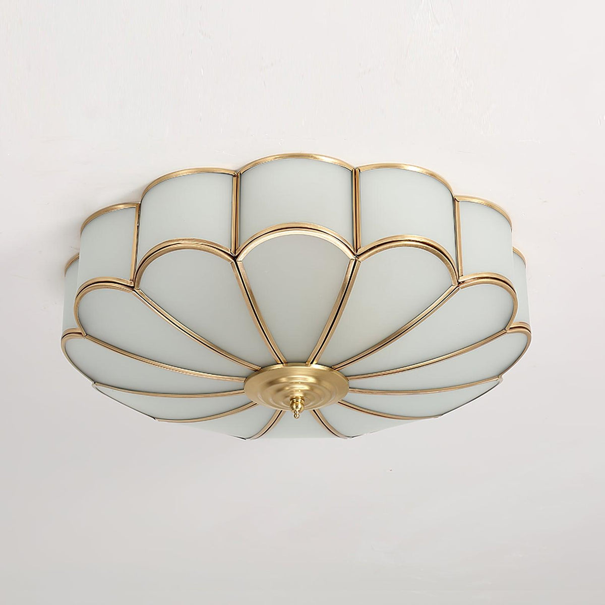 Art Deco Brass Glass Ceiling Light – Petal Bloom