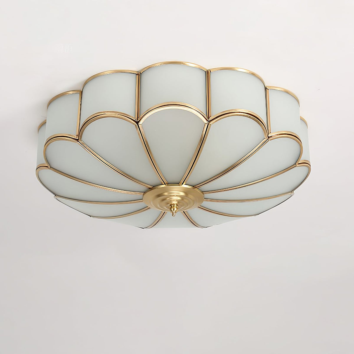 Art Deco Brass Glass Ceiling Light – Petal Bloom