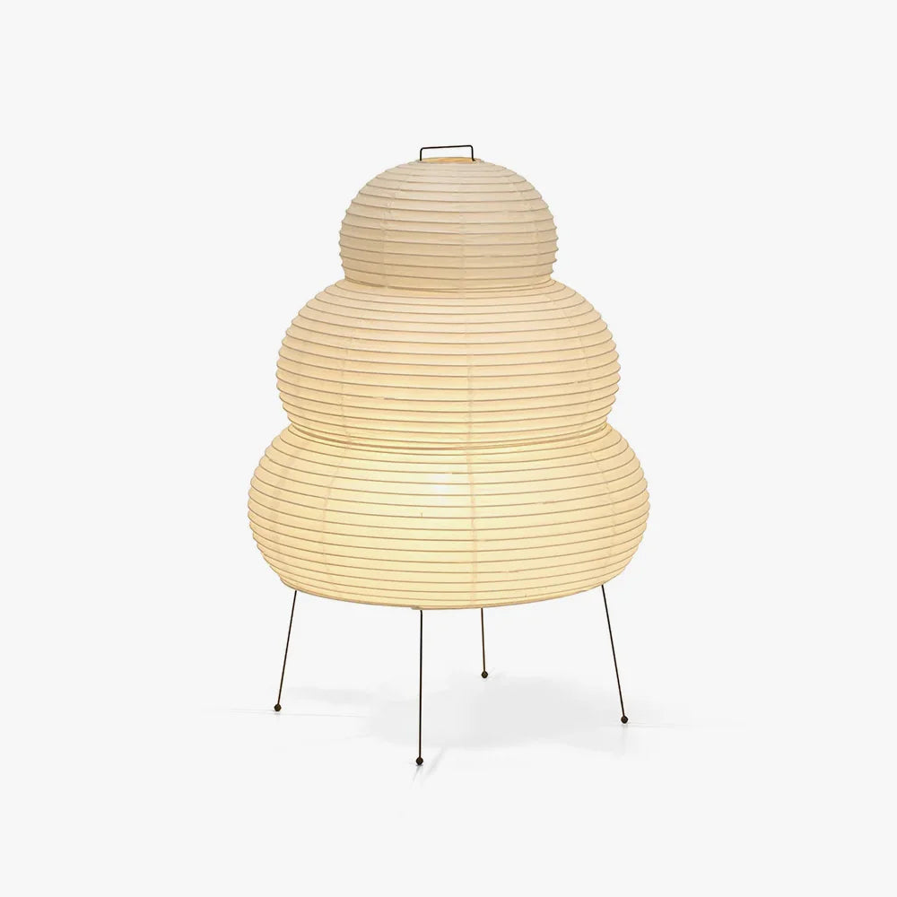 Japandi White Paper Table Lamp – Lantern Shade