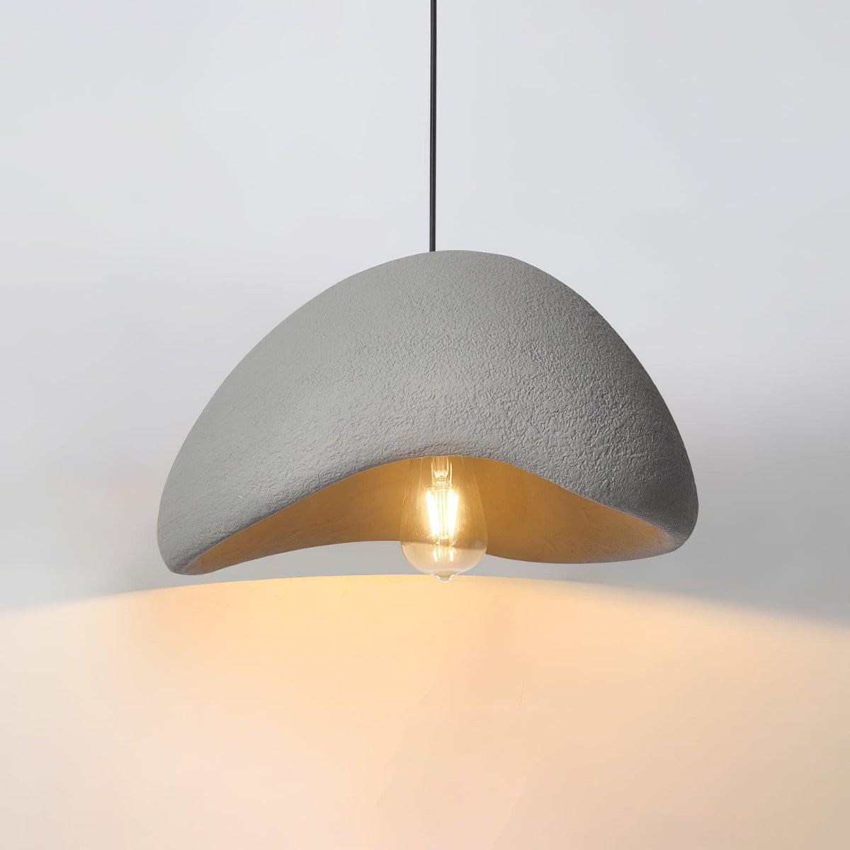 Minimalist White Dome Pendant Light – Moon Shade