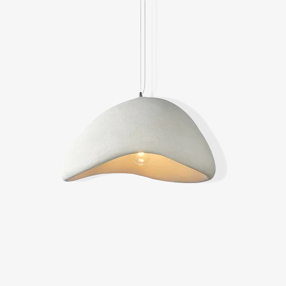 Minimalist White Dome Pendant Light – Moon Shade