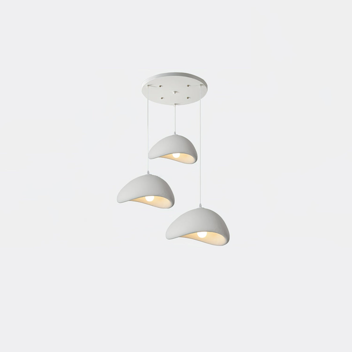 Minimalist White Dome Pendant Light – Moon Shade