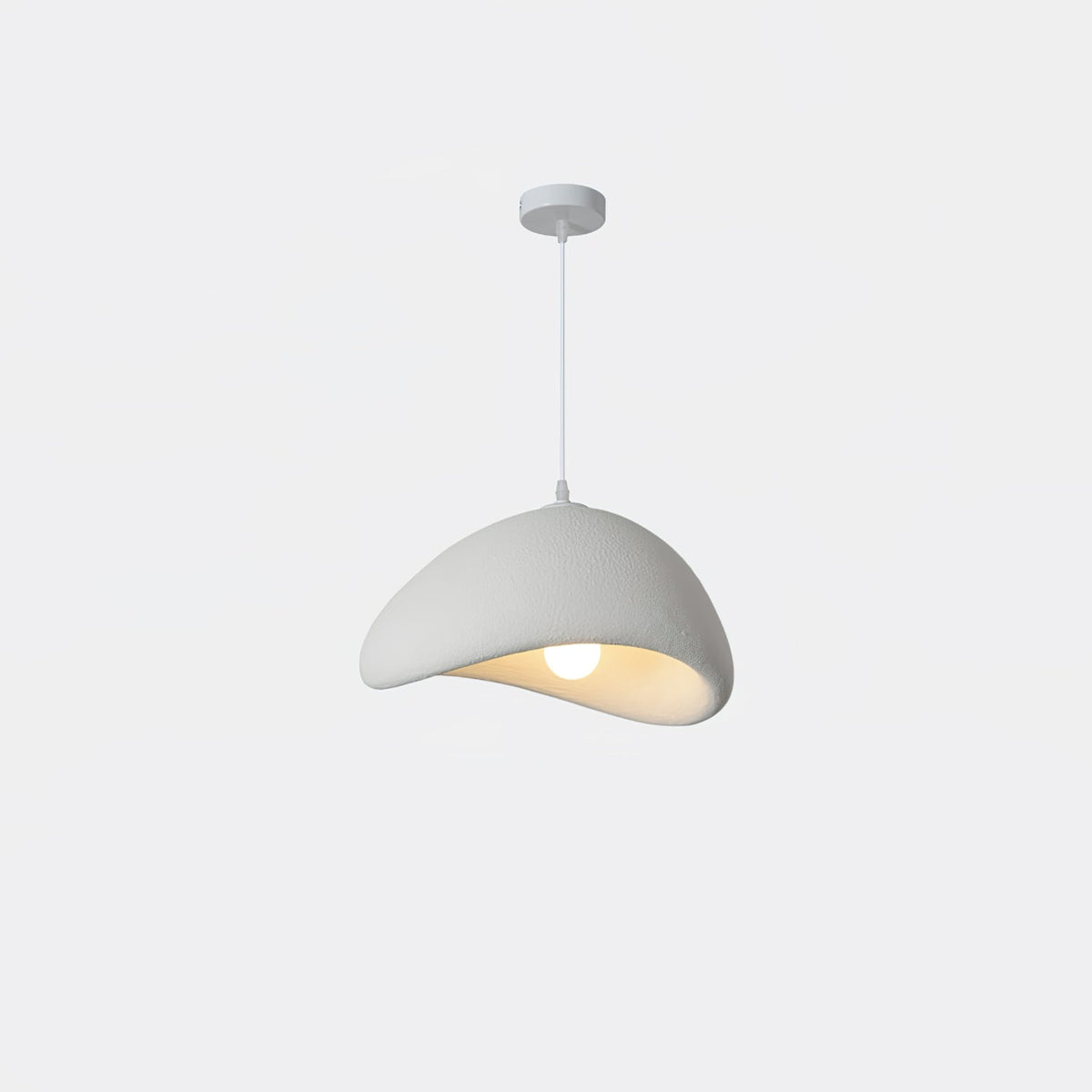 Minimalist White Dome Pendant Light – Moon Shade