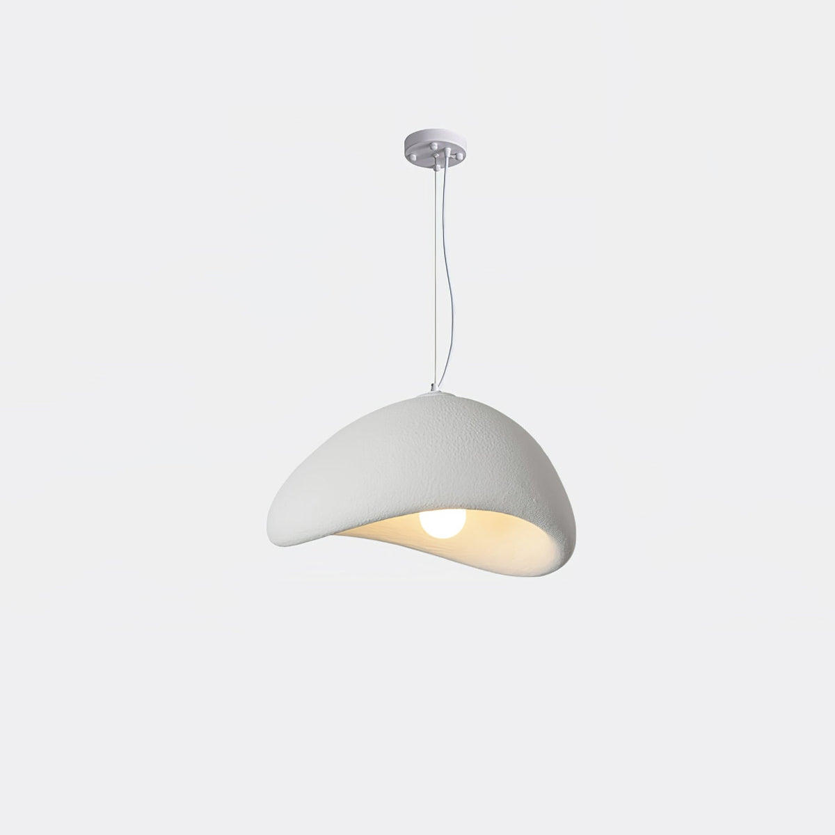 Minimalist White Dome Pendant Light – Moon Shade