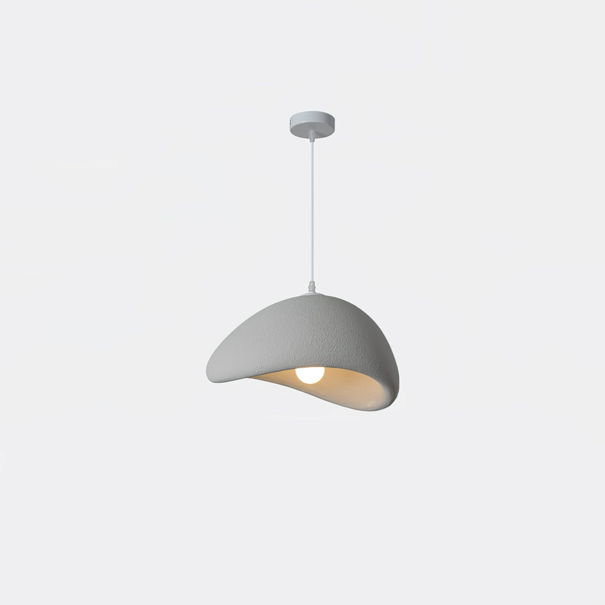 Minimalist White Dome Pendant Light – Moon Shade