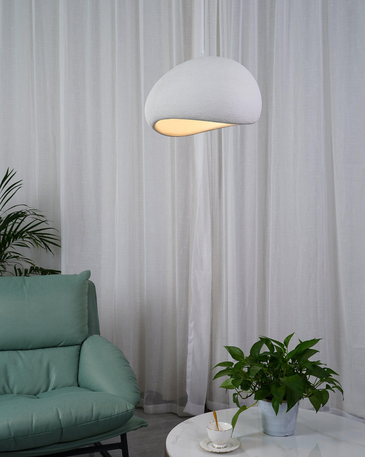 Organic White Cloud Pendant Light – Sphere Shade