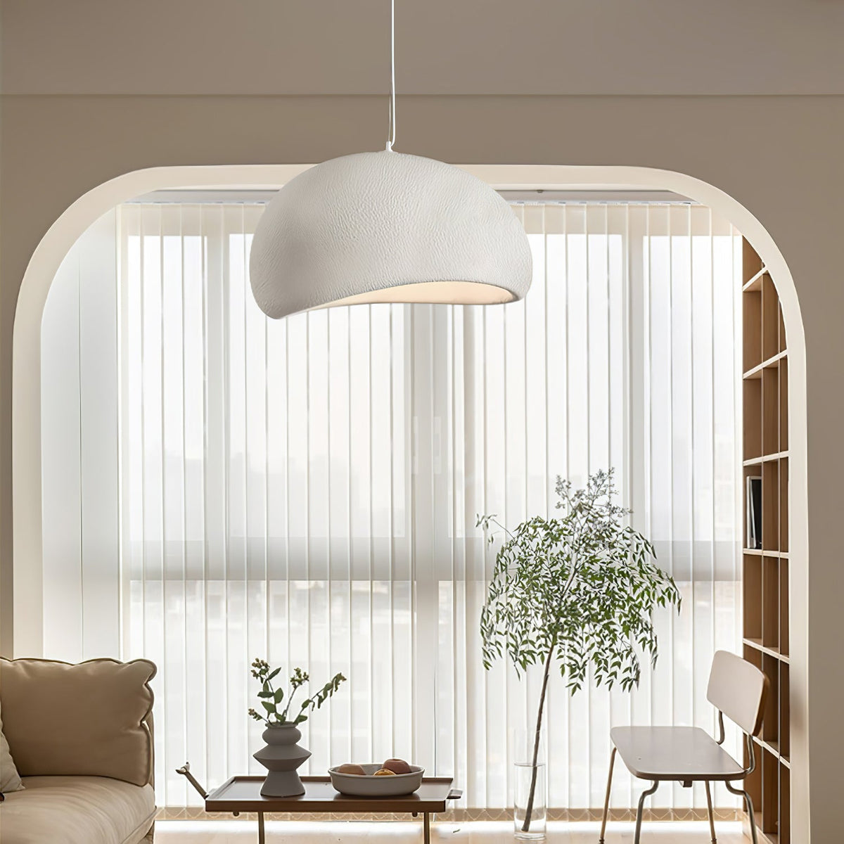 Organic White Cloud Pendant Light – Sphere Shade