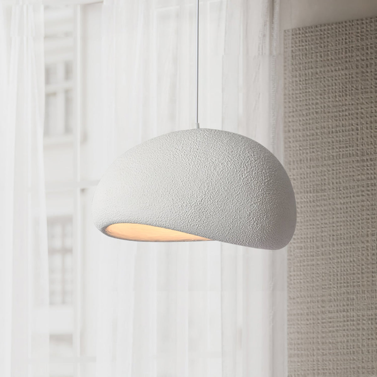 Organic White Cloud Pendant Light – Sphere Shade