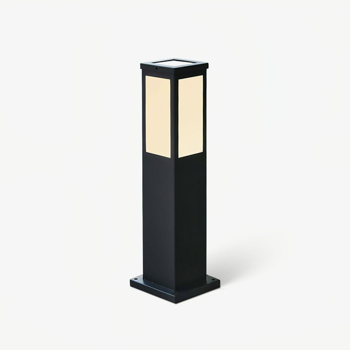 Black Solar Bollard Light – Column Path Light for Driveway