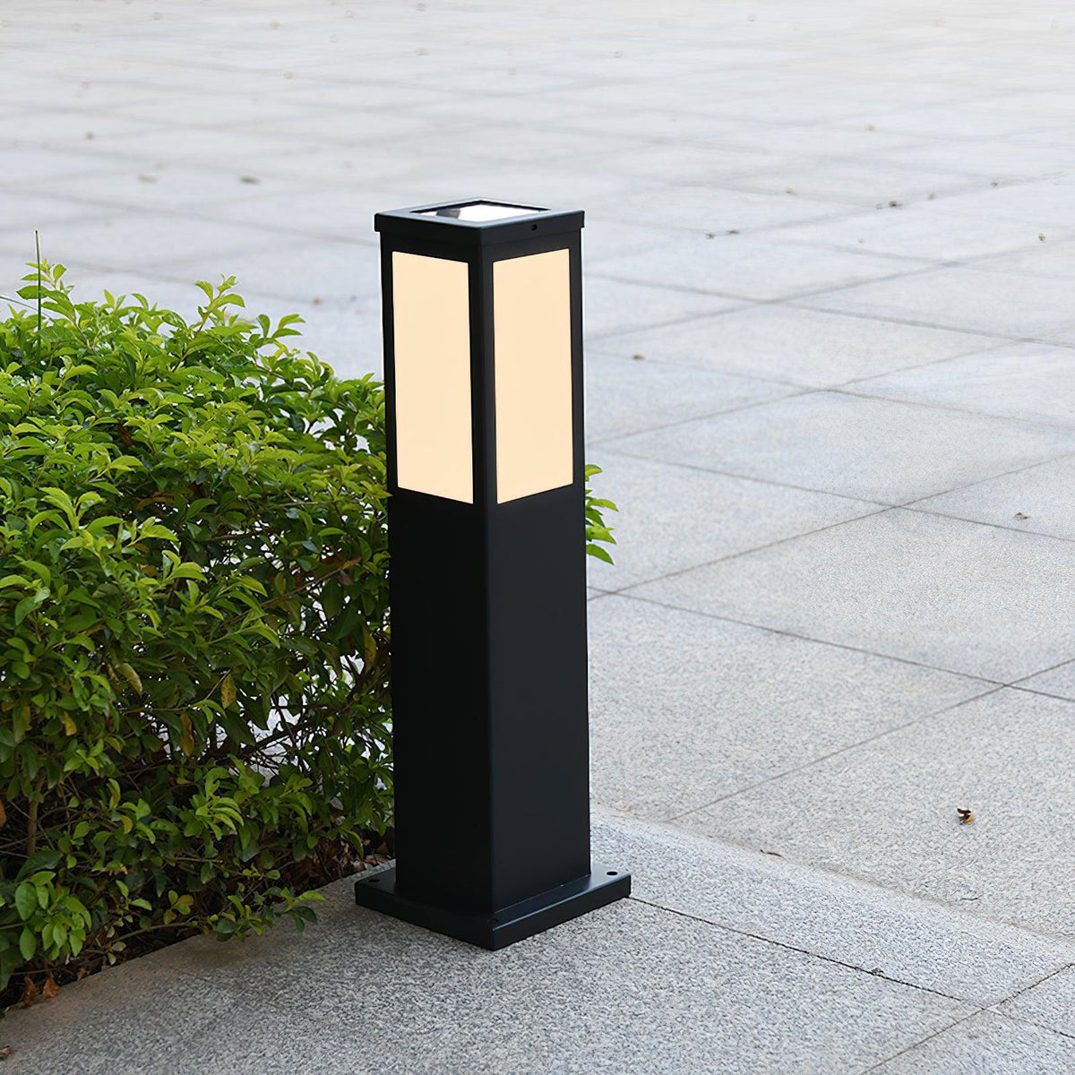 Black Solar Bollard Light – Column Path Light for Driveway