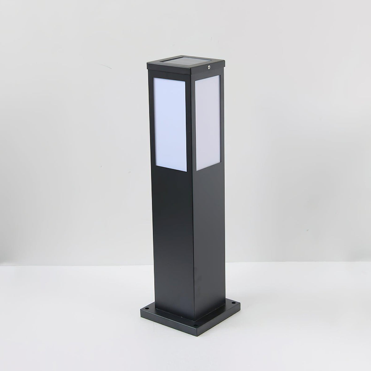 Black Solar Bollard Light – Column Path Light for Driveway