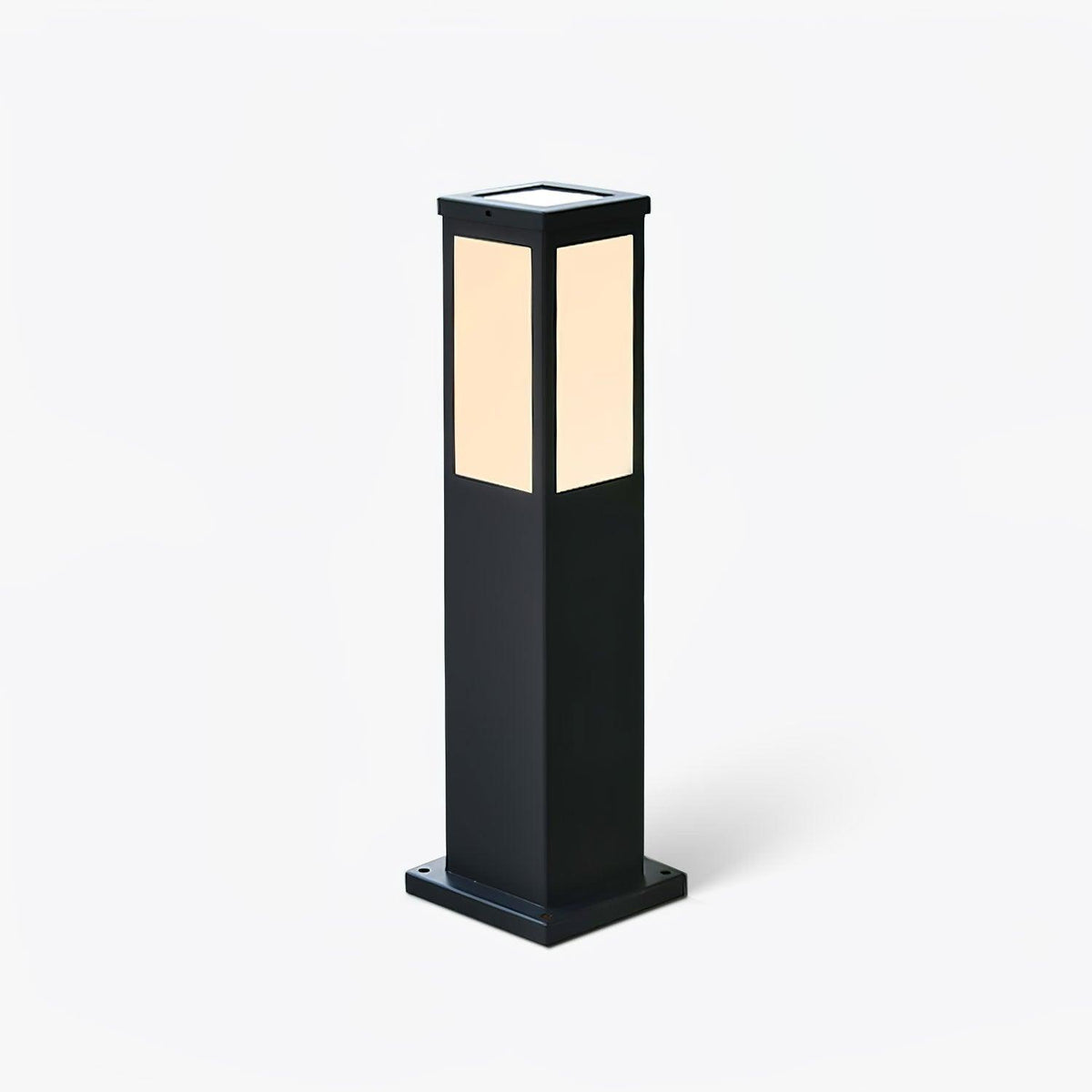 Black Solar Bollard Light – Column Path Light for Driveway