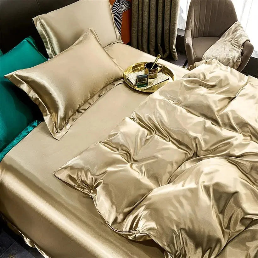 Fenoss® Mulberry Silk Luxury Bedding Set (4 Pcs)