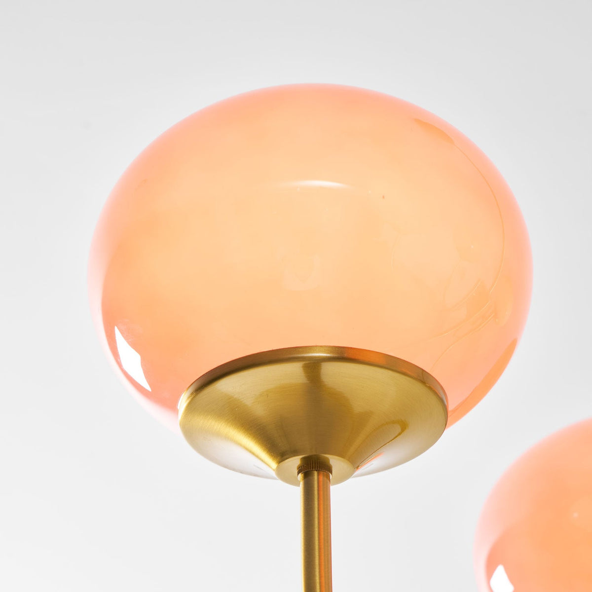 Mid-Century Copper Glass Chandelier – 3 or 5 Globe