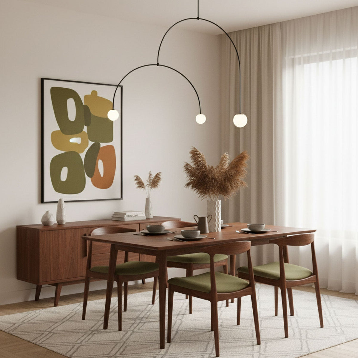 Modern Gold Metal Arc Chandelier – Globe Pendants