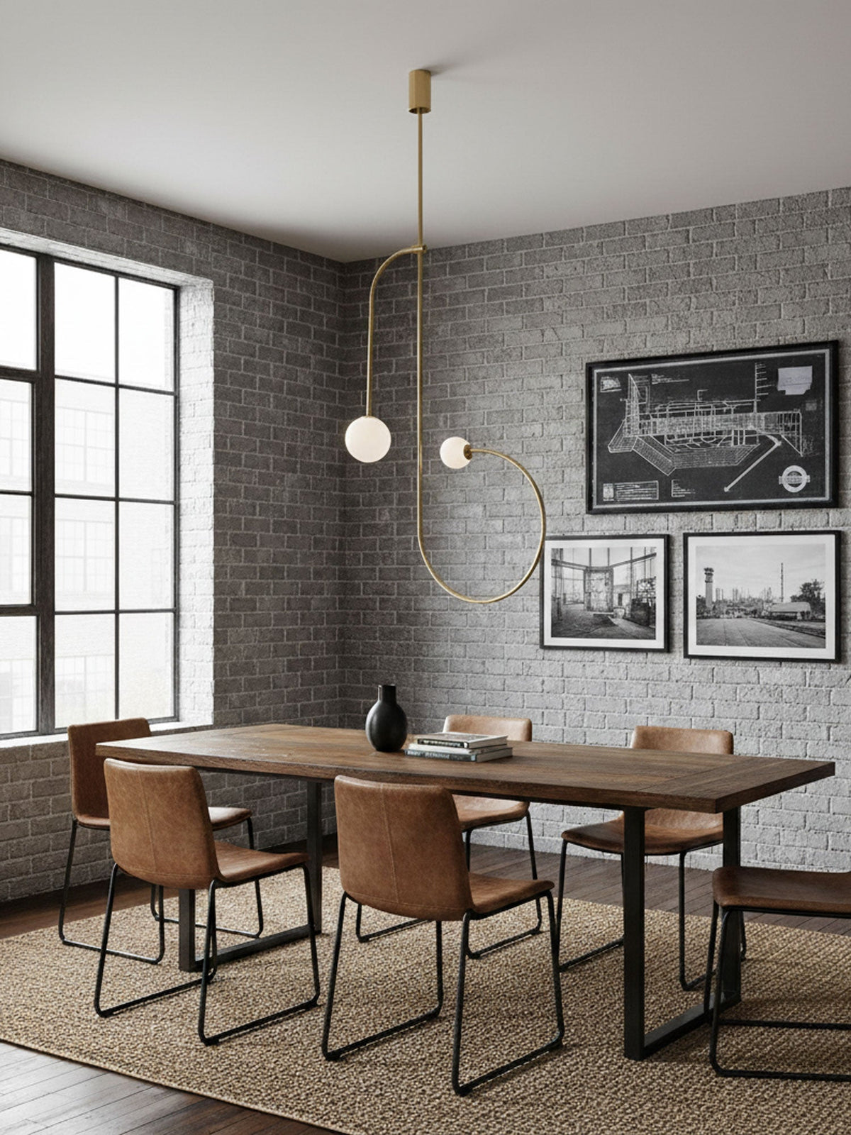 Modern Gold Metal Arc Chandelier – Globe Pendants