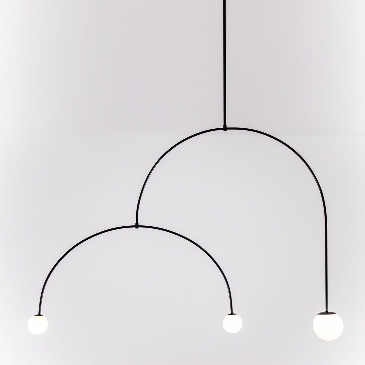 Modern Gold Metal Arc Chandelier – Globe Pendants