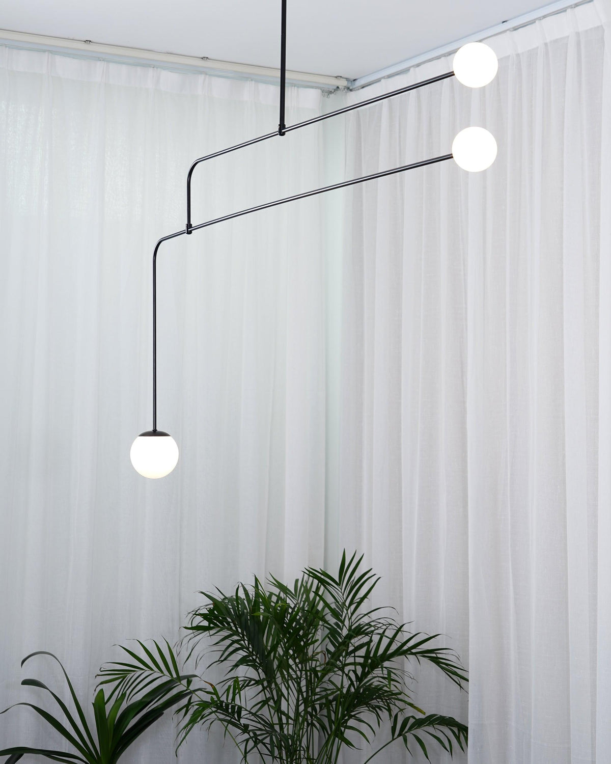 Modern Gold Metal Arc Chandelier – Globe Pendants