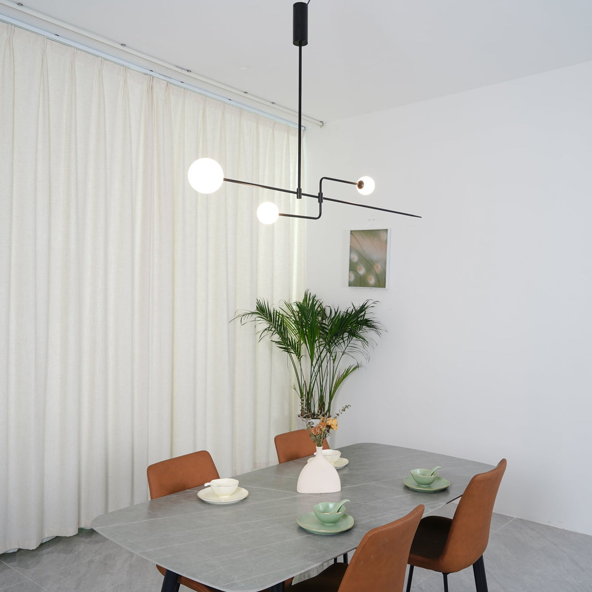 Modern Gold Metal Arc Chandelier – Globe Pendants