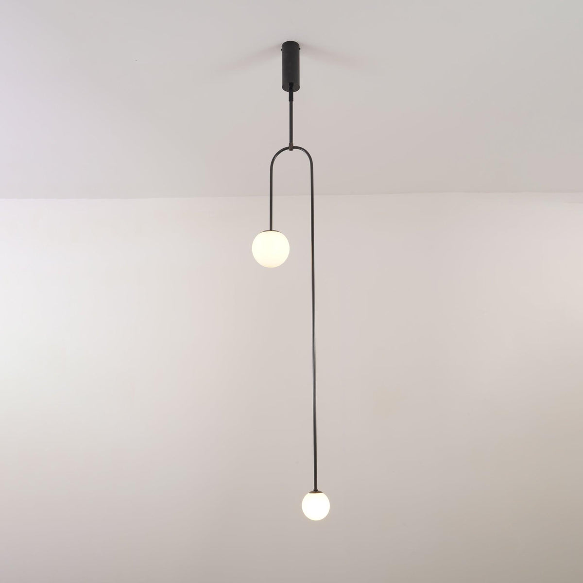 Modern Gold Metal Arc Chandelier – Globe Pendants