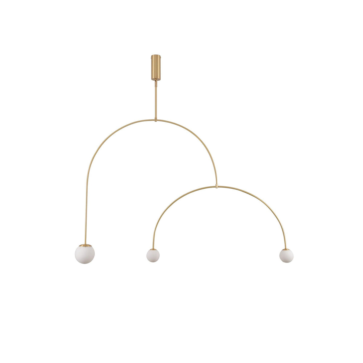 Modern Gold Metal Arc Chandelier – Globe Pendants