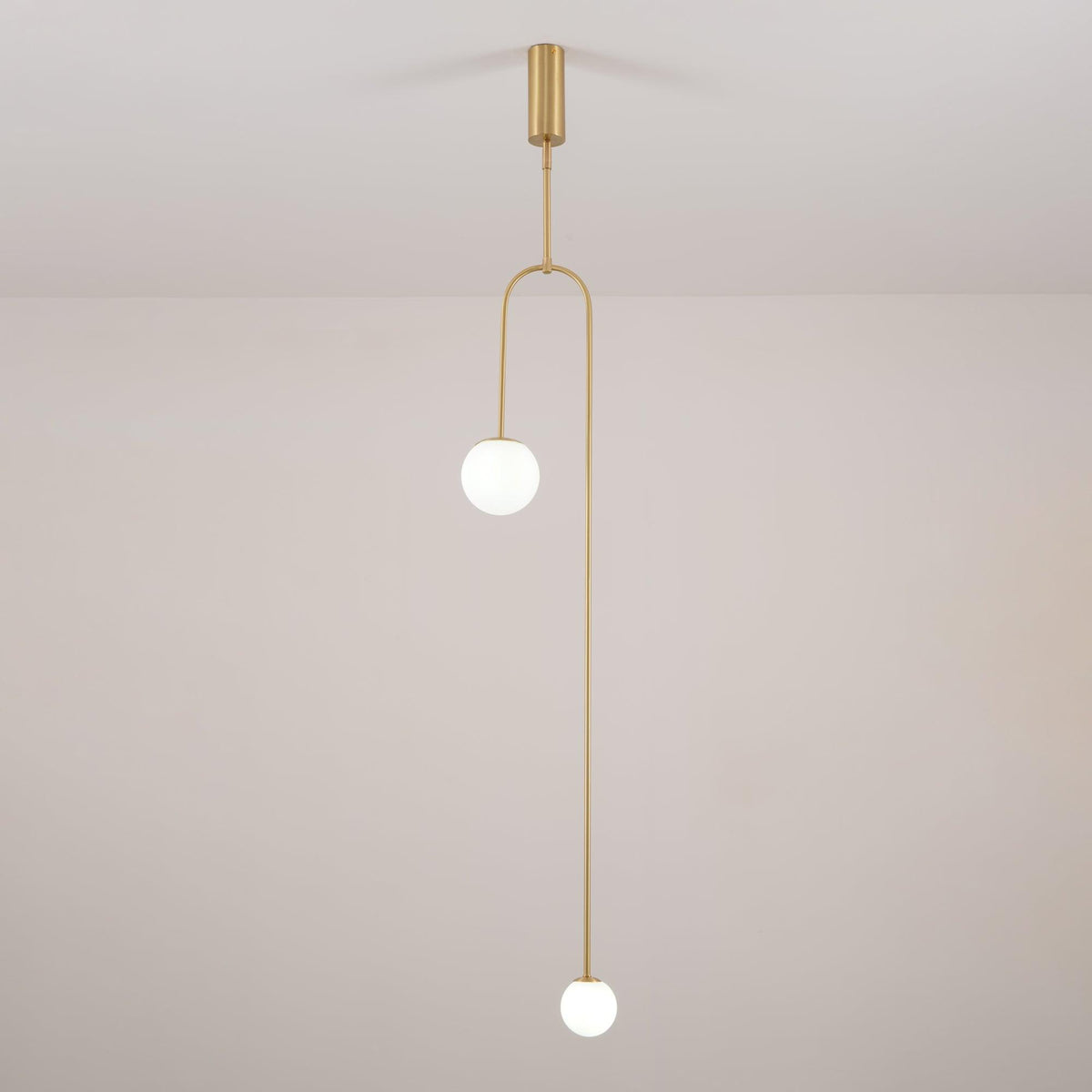 Modern Gold Metal Arc Chandelier – Globe Pendants