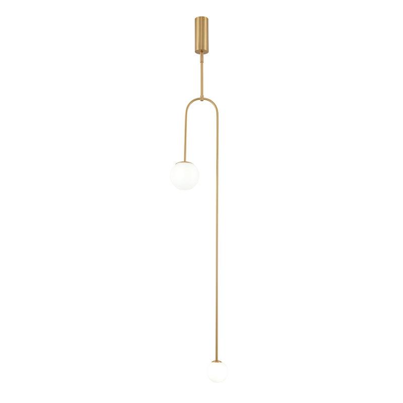 Modern Gold Metal Arc Chandelier – Globe Pendants