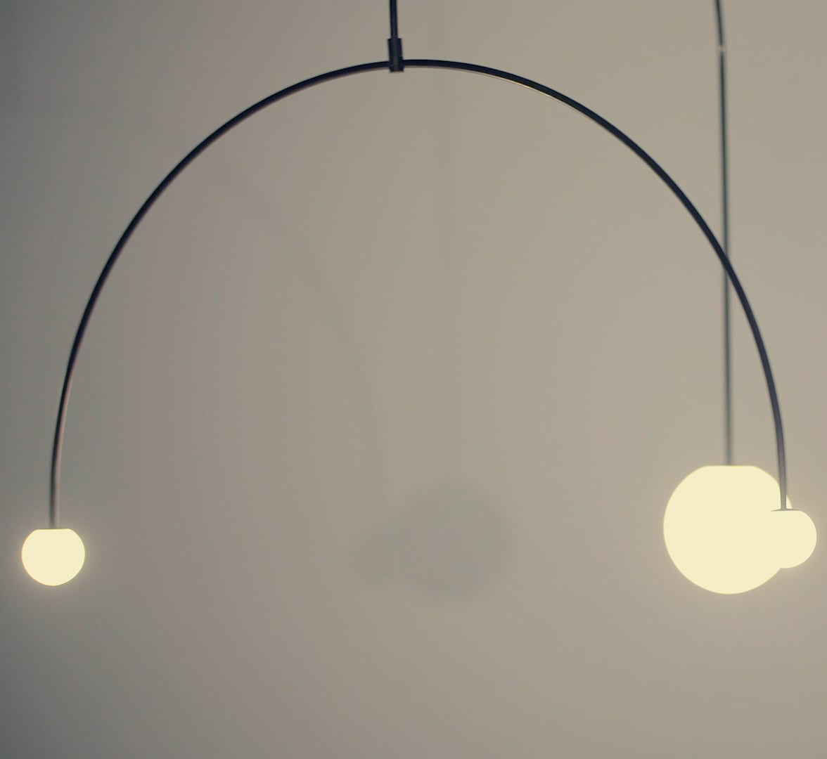 Modern Gold Metal Arc Chandelier – Globe Pendants