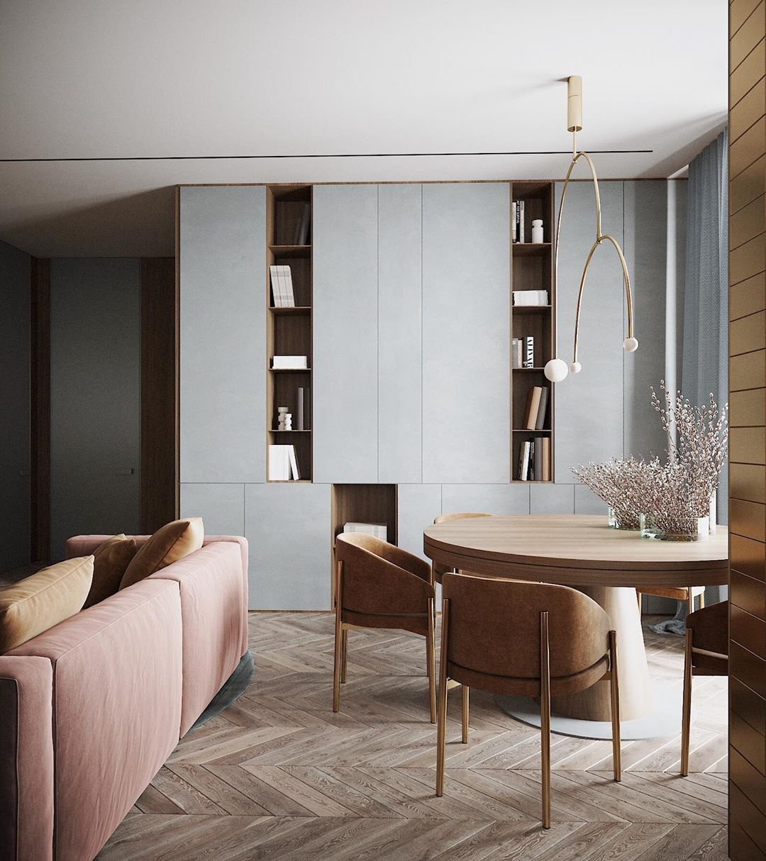 Modern Gold Metal Arc Chandelier – Globe Pendants