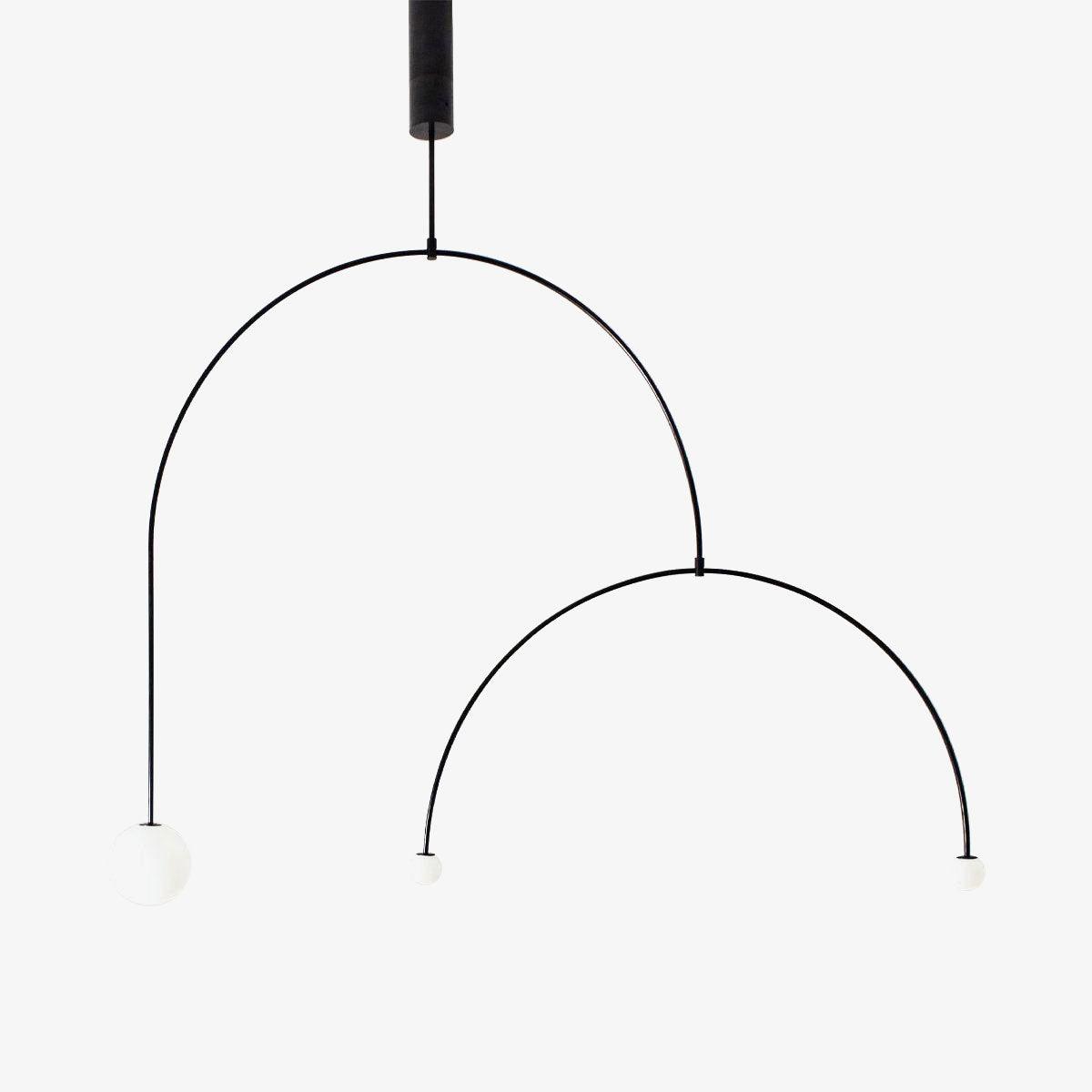Modern Gold Metal Arc Chandelier – Globe Pendants