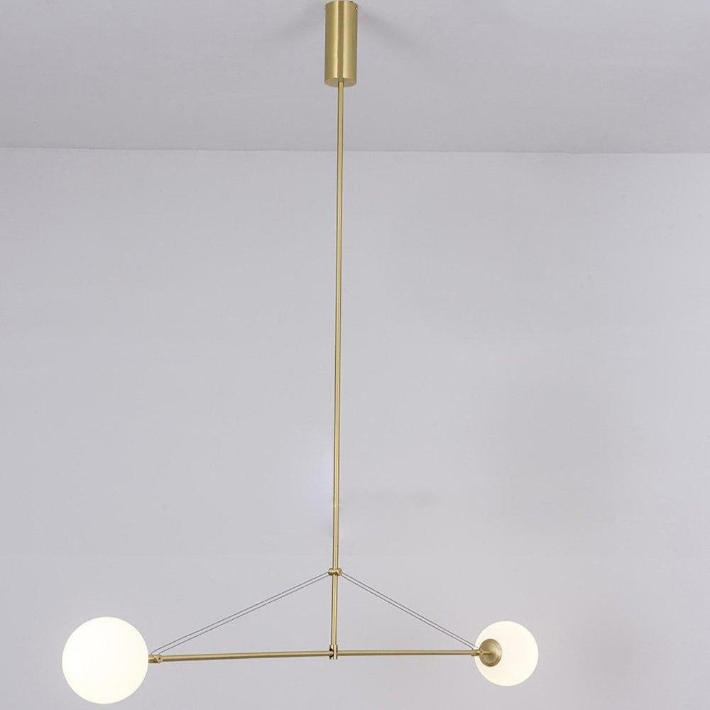 Modern Gold Metal Arc Chandelier – Globe Pendants