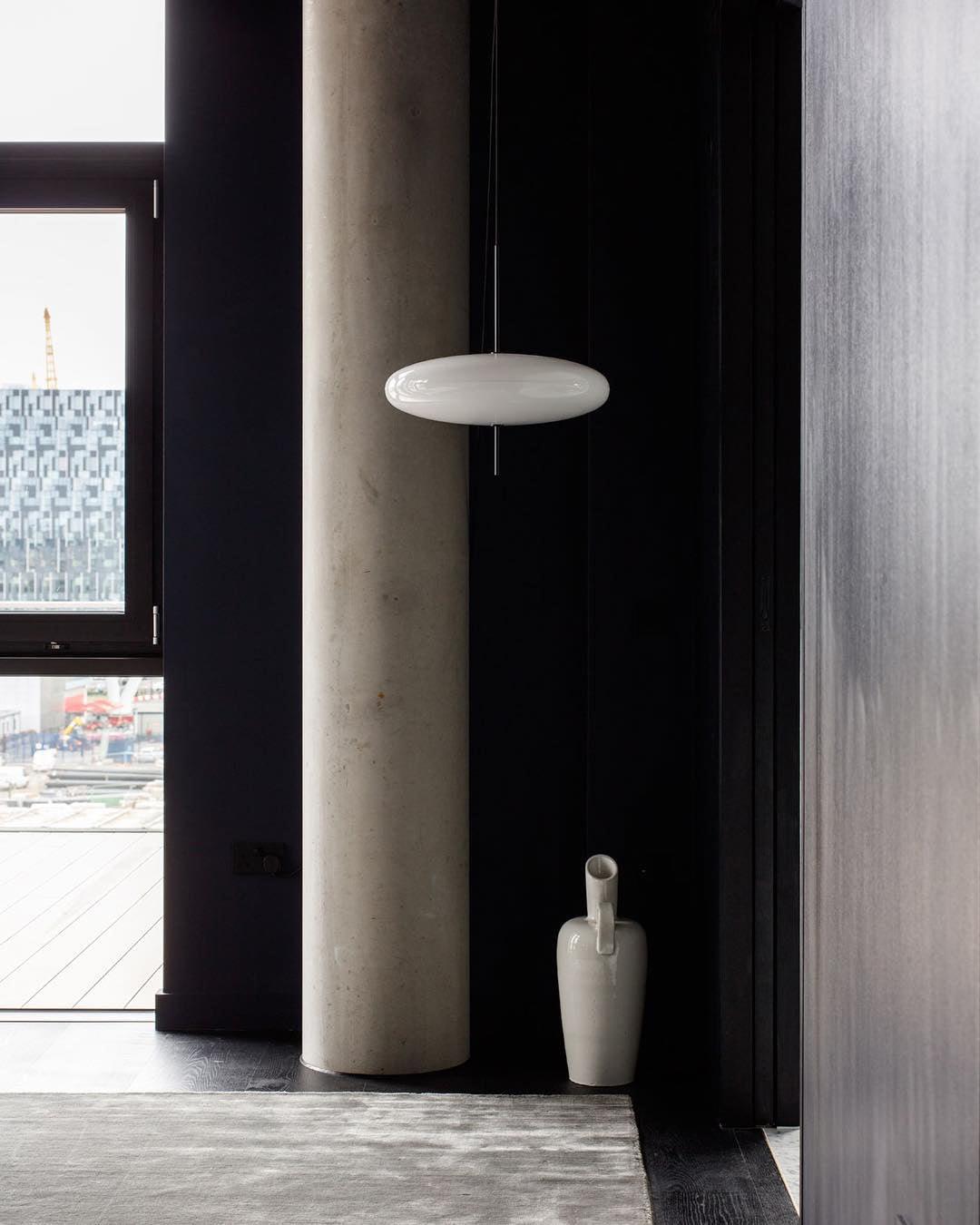Minimalist White Opal Disc Pendant – Two-Tier