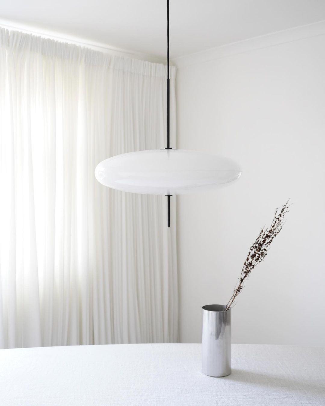 Minimalist White Opal Disc Pendant – Two-Tier