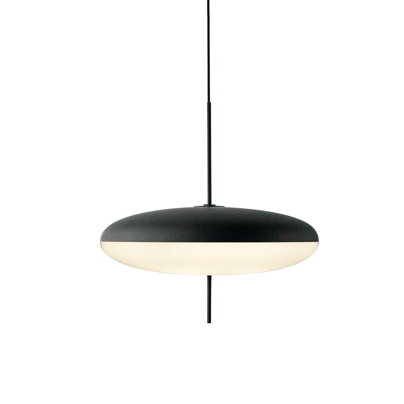 Minimalist White Opal Disc Pendant – Two-Tier