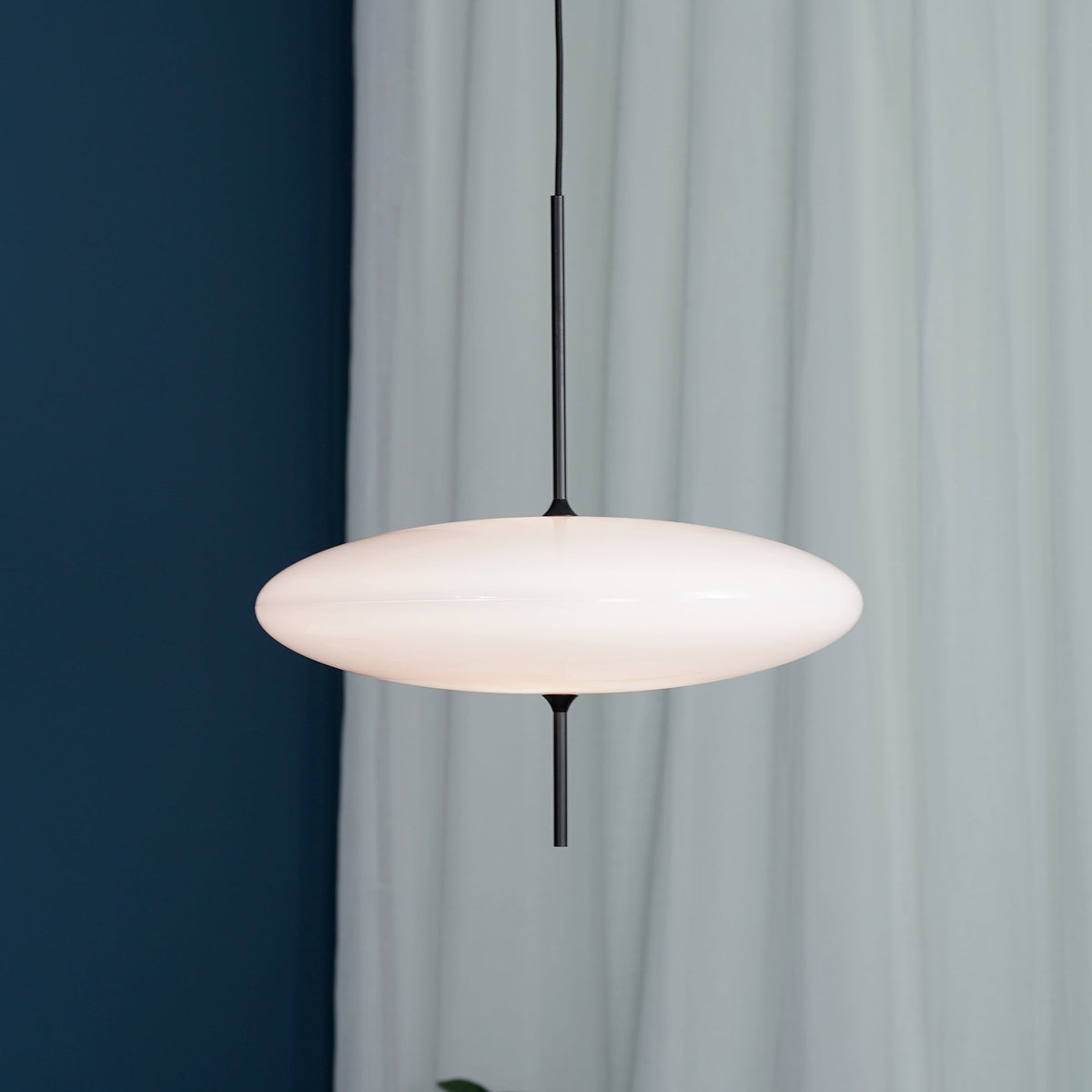 Minimalist White Opal Disc Pendant – Two-Tier