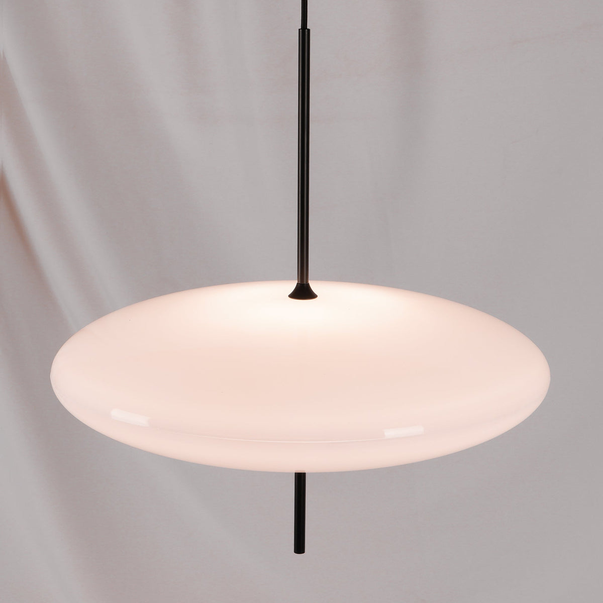 Minimalist White Opal Disc Pendant – Two-Tier
