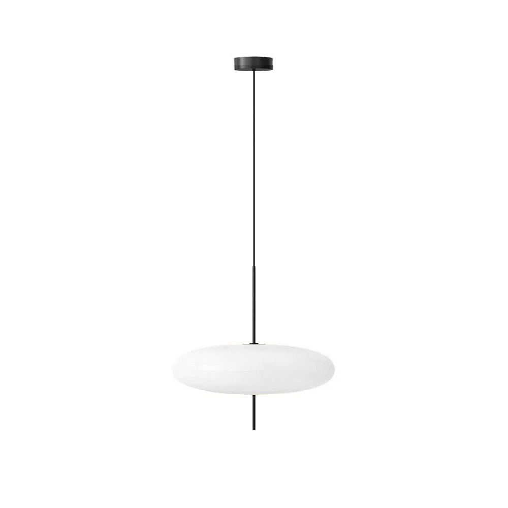 Minimalist White Opal Disc Pendant – Two-Tier