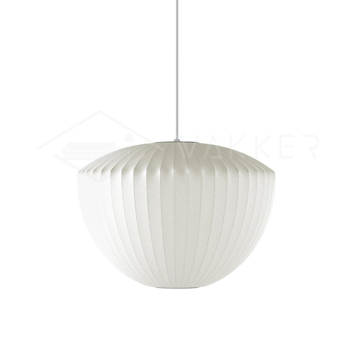 Mid-Century White Silk Pendant – Bubble Wireframe