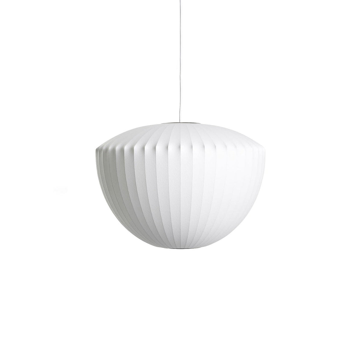 Mid-Century White Silk Pendant – Bubble Wireframe