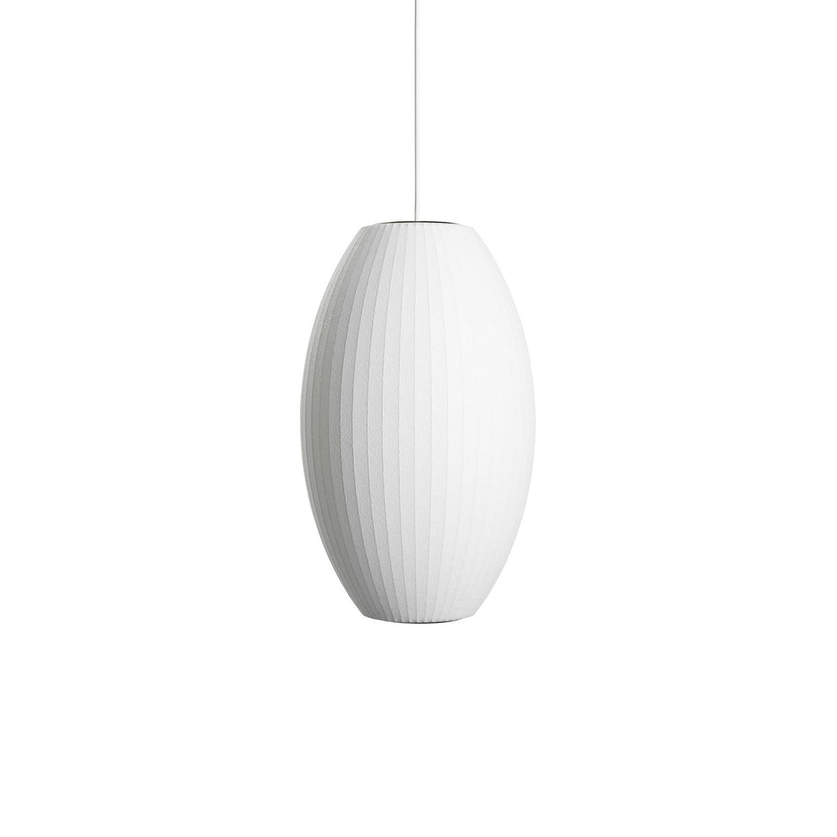 Mid-Century White Silk Pendant – Bubble Wireframe